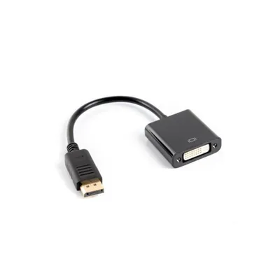 Lanberg AD-0007-BK DisplayPort zu DVI-D Adapterkabel 0,1 m Rechtsgewinkelt
