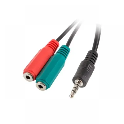 Lanberg Adapter Klinke 3,5mm auf 2xKlinke 3,5mm Stecker/Buchse 20cm Schwarz