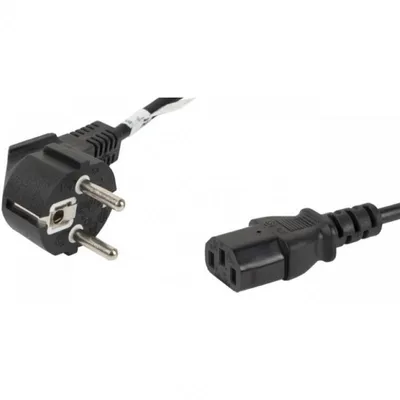 Lanberg Verlängerungskabel CEE 7/7 auf IEC 320 C13 Stecker/Buchse 1,8m Schwarz