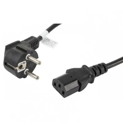 Lanberg Verlängerungskabel CEE 7/7 auf IEC 320 C13 Stecker/Buchse 1,8m VDE Schwarz