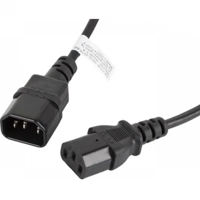 Lanberg Verlängerungskabel IEC 320 C13 auf C14 Stecker/Buchse, 1,8 m, Schwarz