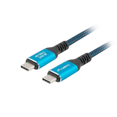 USB4 Lanberg CA-CMCM-45CU-0010-BK 1 m 40 Gbit/s USB C Kabel Schwarz Blau USB4