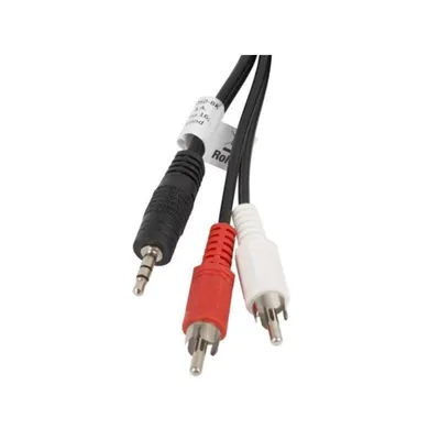Audiokabel Lanberg CA-MJRC-10CC-0050-BK 3,5mm Stecker auf 2 x RCA Stecker 5m Schwarz