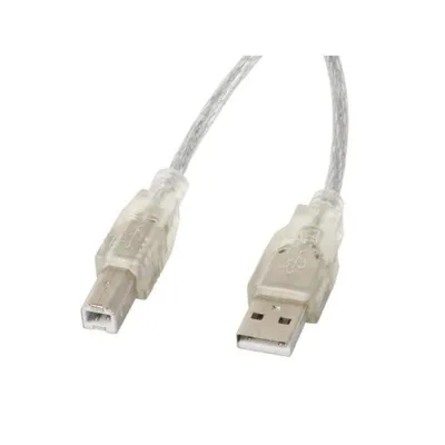 USB-Kabel Lanberg CA-USBA-12CC-0030-TR 3m USB A zu USB B 2.0 Transparent Goldkontakte