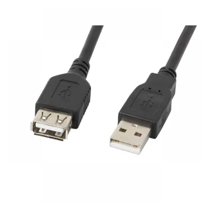 Lanberg USB-A 2.0 Stecker/Buchse Kabel 0,7m Schwarz