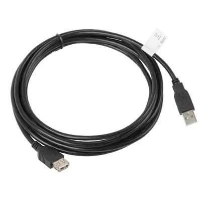 USB-Kabel Lanberg CA-USBE-10CC-0030-BK 3m USB A zu USB A USB 2.0 0,48 Gbit/s Schwarz