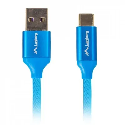 Lanberg Premium USB-C auf USB-A 2.0 QC 3.0 Stecker/Stecker-Kabel, 1,8 m, Blau