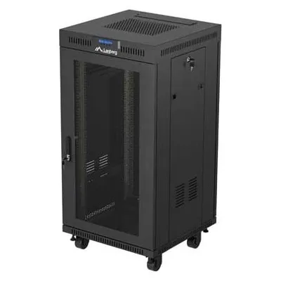 Lanberg Free-standing cabinet 19 inches 22U perforated doors LCD (Flat pack) V2 black