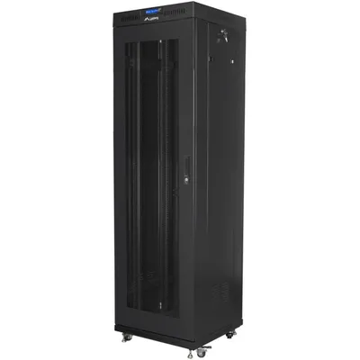 Rack-Schrank Lanberg FF01-6642-23BL 42U IP20 Schwarz 1200kg Tragkraft Rack-Schrank Lanberg FF01-6642-23BL 42U IP20 Schwarz 1200kg Tragkraft