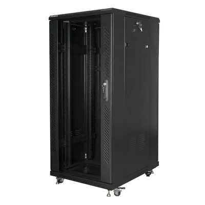 Rackschrank Lanberg FF01-6827-12BL 27U 1200kg LCD Display Schwarz Rackschrank Lanberg FF01-6827-12BL 27U 1200kg LCD Display Schwarz