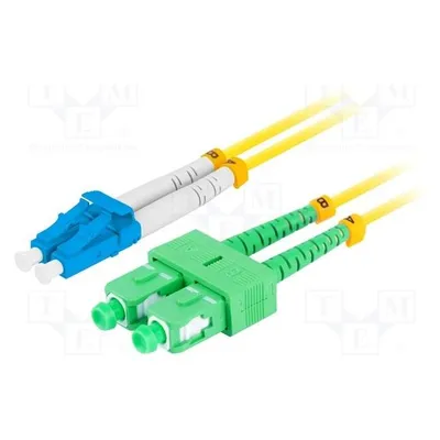 Lanberg Patchcord światłowodowy SM LC/UPC-SC/APC DUPLEX LSZH G657A1 żółty