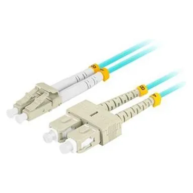 Lanberg Patchcord światłowodowy MM LC/UPC-SC/UPC DUPLEX OM3 50/125 LSZH aqua (1 m)