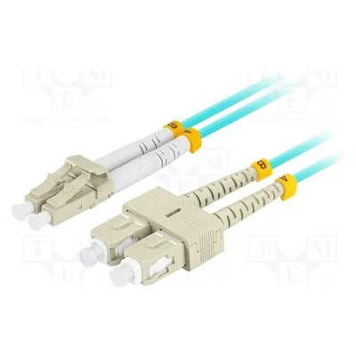 Lanberg Patchcord światłowodowy MM LC/UPC-SC/UPC DUPLEX OM3 50/125 LSZH aqua (2 m)