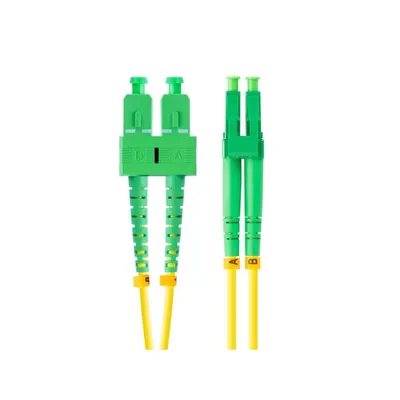 Lanberg LWL-Kabel SC APC nach LC APC 2 m G.657.A1 duplex gelb