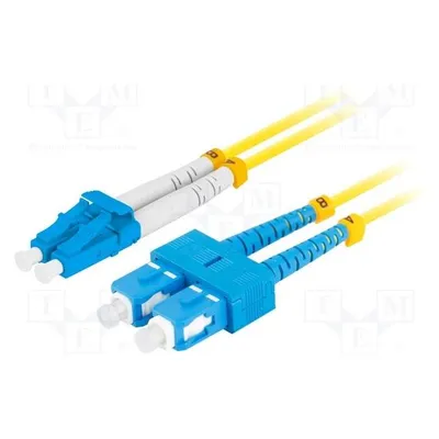 Lanberg Patchcord światłowodowy SM SC/UPC-LC/UPC DUPLEX LSZH G657A1 żółty