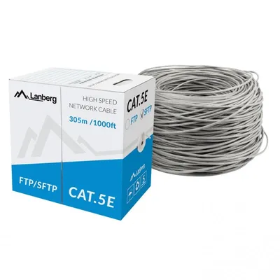 Lanberg Coil Netzwerkkabel RJ45 Cat.5E FTP geflochten CCA 305 m Grau