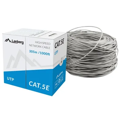 Lanberg RJ45 Cat.5E UTP Rigid CU Netzwerkkabelrolle 305m CPR Grau