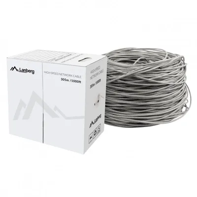 Lanberg RJ45 Cat.5E UTP Rigid CU Netzwerkkabelrolle 305m grau