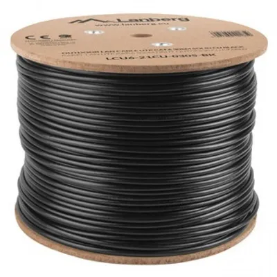 Lanberg Coil Outdoor-Netzwerkkabel RJ45 Cat.5E UTP Starr CU 305 m Schwarz