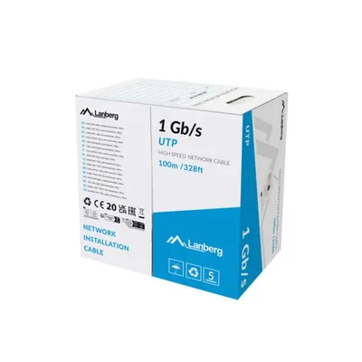 Netzwerkkabel Lanberg LCU6-10CC-0100-S U/UTP 100 m Grau Netzwerkkabel Lanberg LCU6-10CC-0100-S U/UTP 100 m Grau