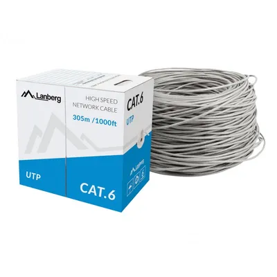 Lanberg RJ45 Cat.6 UTP Starr CCA Netzwerkkabelrolle 305m grau