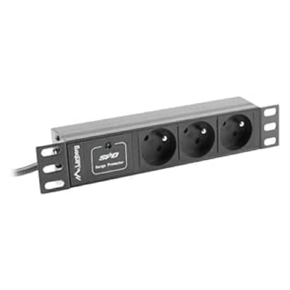 Lanberg PDU-03E-0200-BK power distribution unit (PDU) 3 AC outlet(s) 1U Black