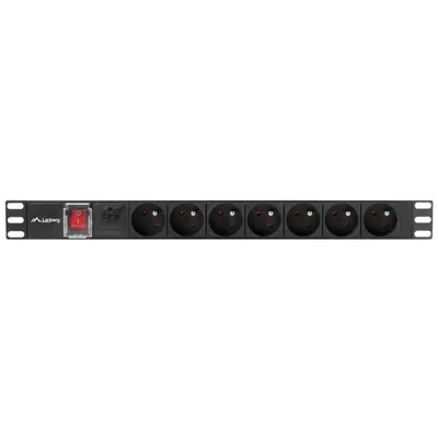 Steckdosenleiste Lanberg PDU-07E-0200-IEC-BK 7 Steckplätze Schutz Schalter Rack 1U