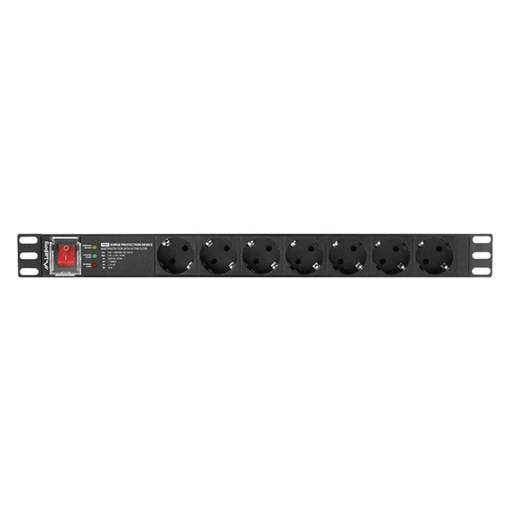 Lanberg PDU-PRO-07F-0200-BK Stromverteilereinheit (PDU) 6 AC-Ausgänge 1U