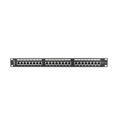 Patchpanel Lanberg PPS5-1024-B 24 Ports RJ-45 Cat5e Metall Rack 1U Schwarz
