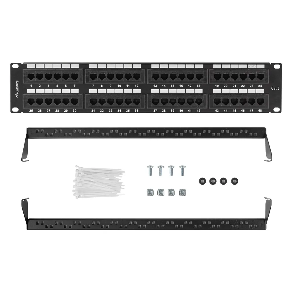 Patch-Panel Lanberg 48 Ports 2U 19" Cat.6 Schwarz
