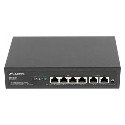 Switch Lanberg RSFE-4P-2FE-60 Unverwaltet Fast Ethernet PoE Rackmontage 1U Switch Lanberg RSFE-4P-2FE-60 Unverwaltet Fast Ethernet PoE Rackmontage 1U