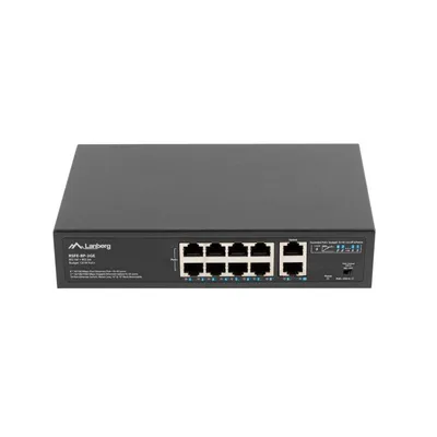LANBERG RSFE-8P-2GE-120 unmanaged Gigabit Ethernet PoE Switch Rack 1U
