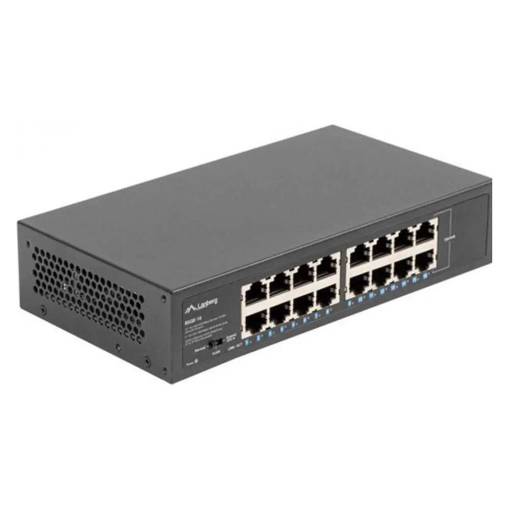 Switch Lanberg RSGE-16 Unmanaged 16 Ports Gigabit Ethernet Rackmount 1U Switch Lanberg RSGE-16 Unmanaged 16 Ports Gigabit Ethernet Rackmount 1U