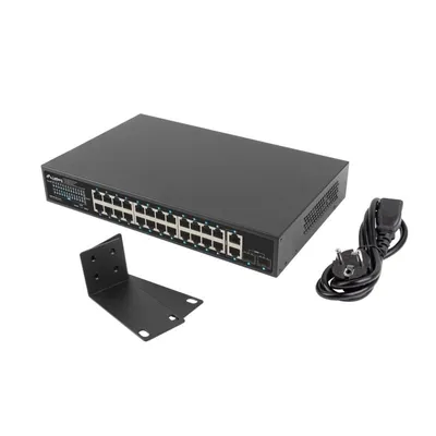Switch Lanberg RSGE-24P-2GE-2S-250 Unmanaged Rackmontage 24 Ports RJ-45