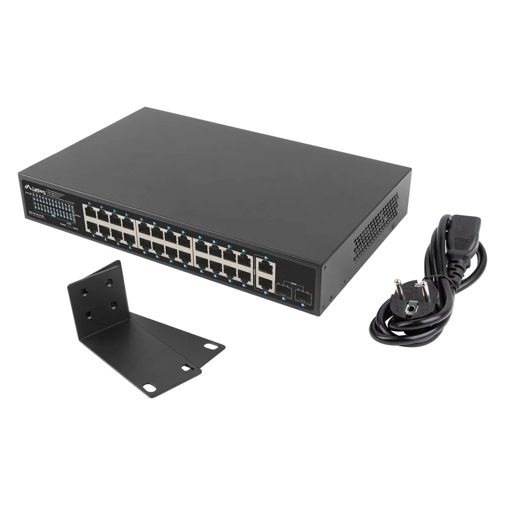 Switch Lanberg RSGE-24P-2GE-2S-360 Unmanaged 24 Ports RJ-45 Ethernet Switch Lanberg RSGE-24P-2GE-2S-360 Unmanaged