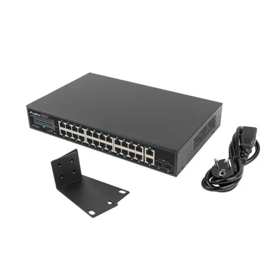 Switch Lanberg RSGE-24P-2GE-2S-360 Unmanaged 24 Ports RJ-45 Ethernet Switch Lanberg RSGE-24P-2GE-2S-360 Unmanaged