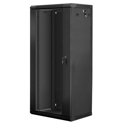 Rackschrank Lanberg WF01-6427-10B 27U 60 kg Wandmontage Schwarz Rackschrank Lanberg WF01-6427-10B 27U 60 kg Wandmontage Schwarz