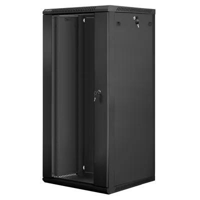 Wandmontage Schrank Lanberg WF01-6627-10B 27U 60kg Schwarz Wandmontage Schrank Lanberg WF01-6627-10B 27U 60kg Schwarz