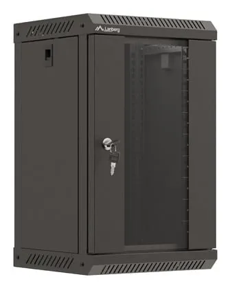 Wandrack Lanberg WF11-3309-10B 9U 30 kg Schwarzes Wandgehäuse mit Tastaturschloss