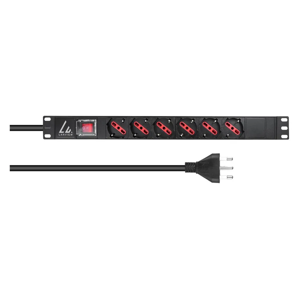 Lanview 1U 19 inch 6 port Type F/J