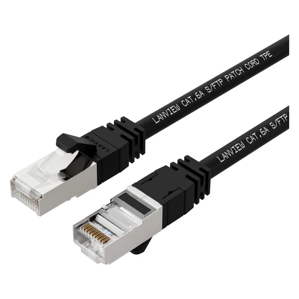 Lanview CAT6A S/FTP 1,5m Black LSZH