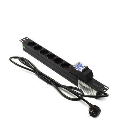 Steckdosenleiste Rack Lapara LA-00030503 19 Zoll 1U 6xSchuko mit Leitungsschutz