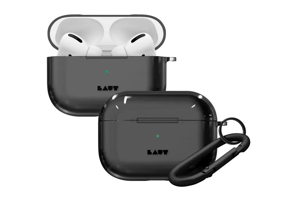 LAUT Etui Crystal-X Skin Case Cover Schutz-Hülle Balck Headset (passend für Ladecase Apple AirPods Pro Bluetooth Ohrhörer Kopfhörer)