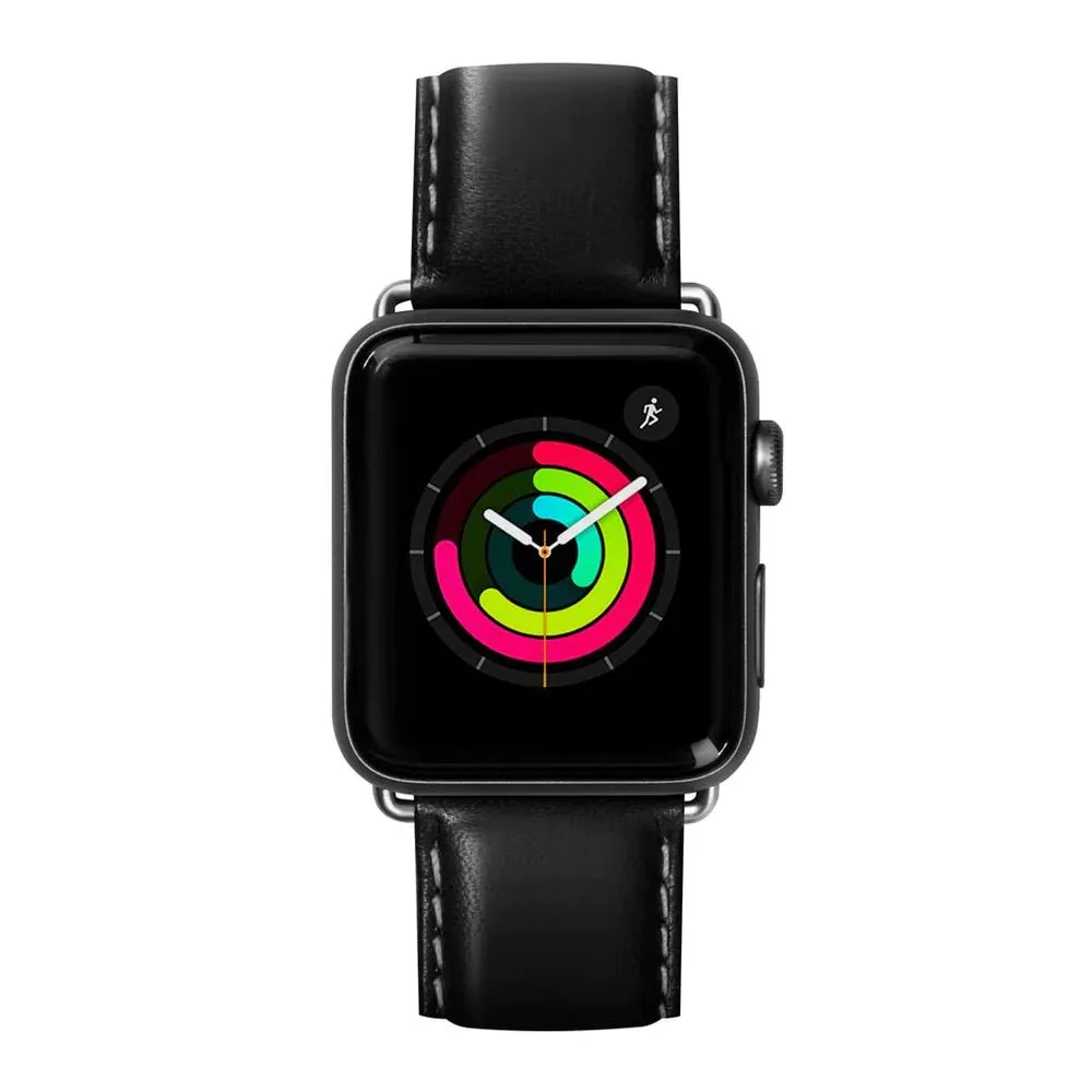 Laut Oxford Lederarmband, Schwarz, 40mm, 41mm, 38mm, 42mm (Series 10/11)