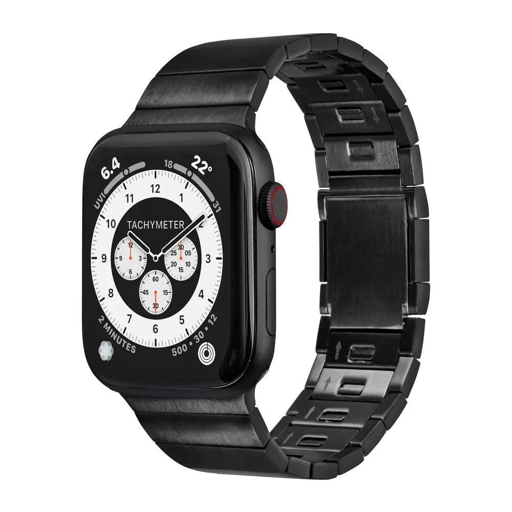 LAUT Links 2.0 Armband für Apple Watch, Schwarz, 44mm, 45mm, 42mm (Series 1/2/3), 49mm, 46mm