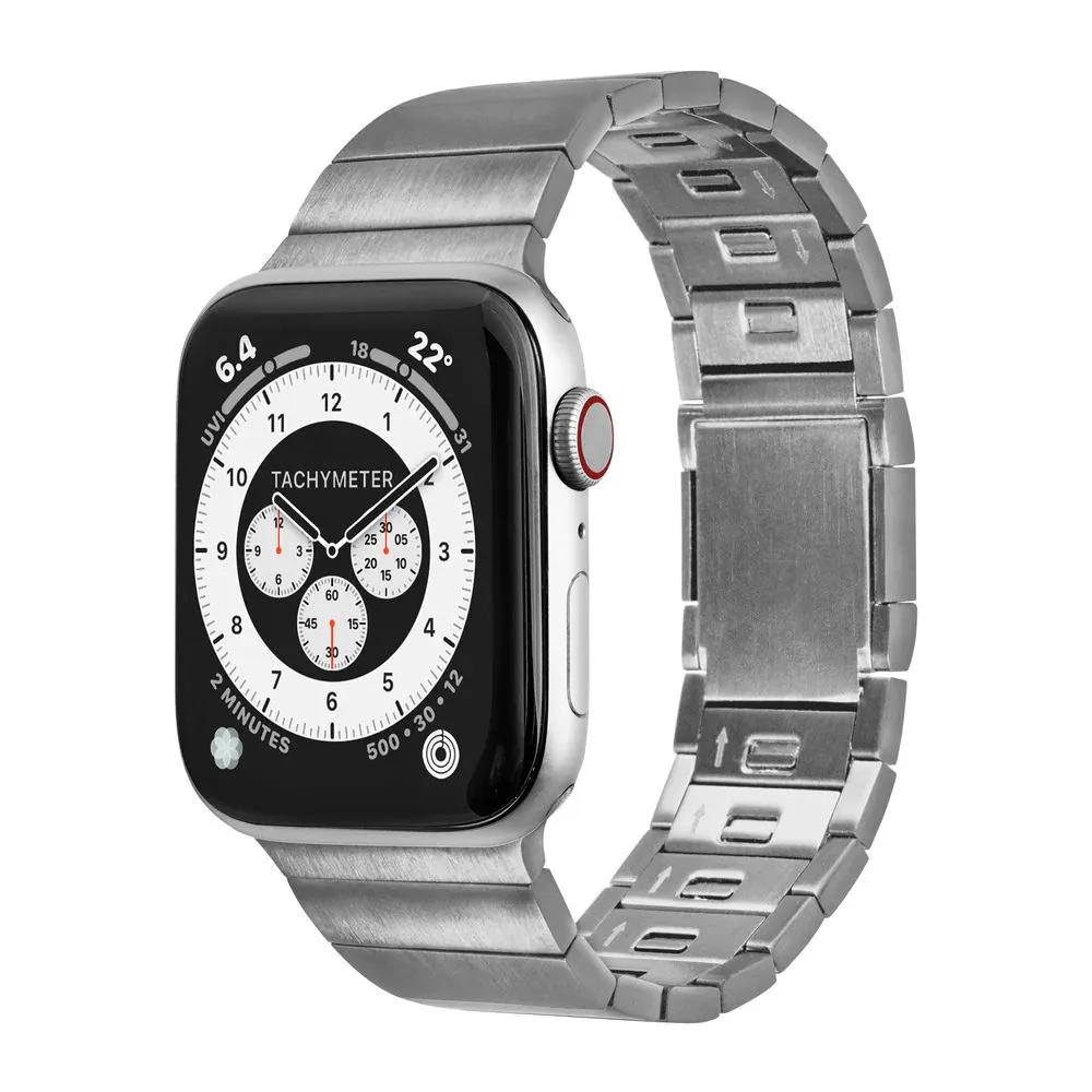 LAUT Links 2.0 Armband für Apple Watch, Silber, 44mm, 45mm, 42mm (Series 1/2/3), 49mm, 46mm
