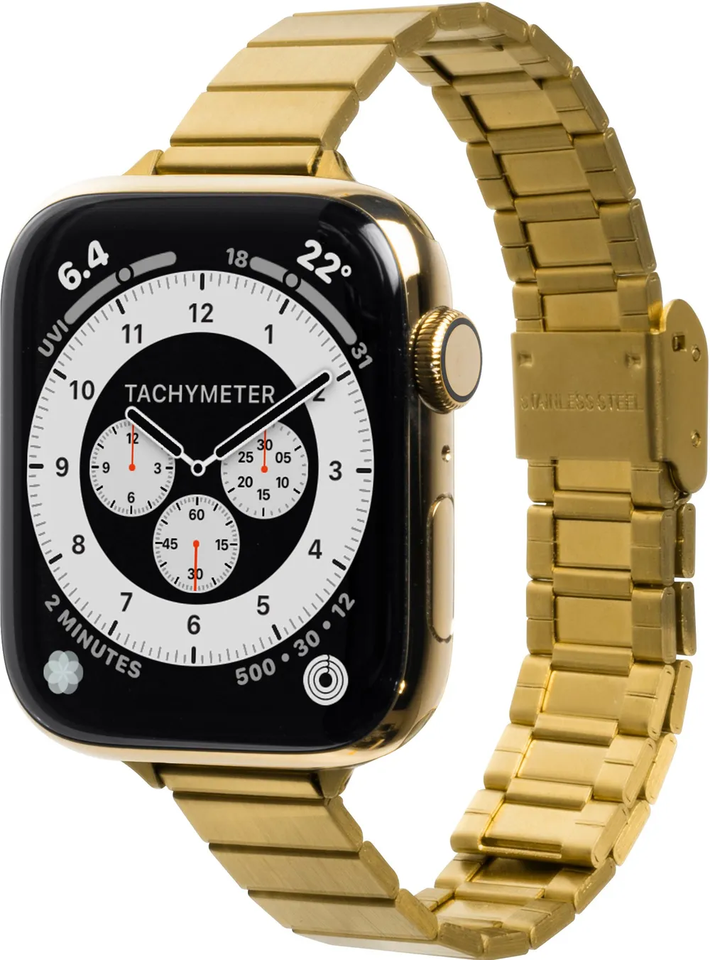 LAUT Links Petite Gliederarmband aus Edelstahl, Gold, 44mm, 45mm, 42mm (Series 1/2/3), 49mm, 46mm