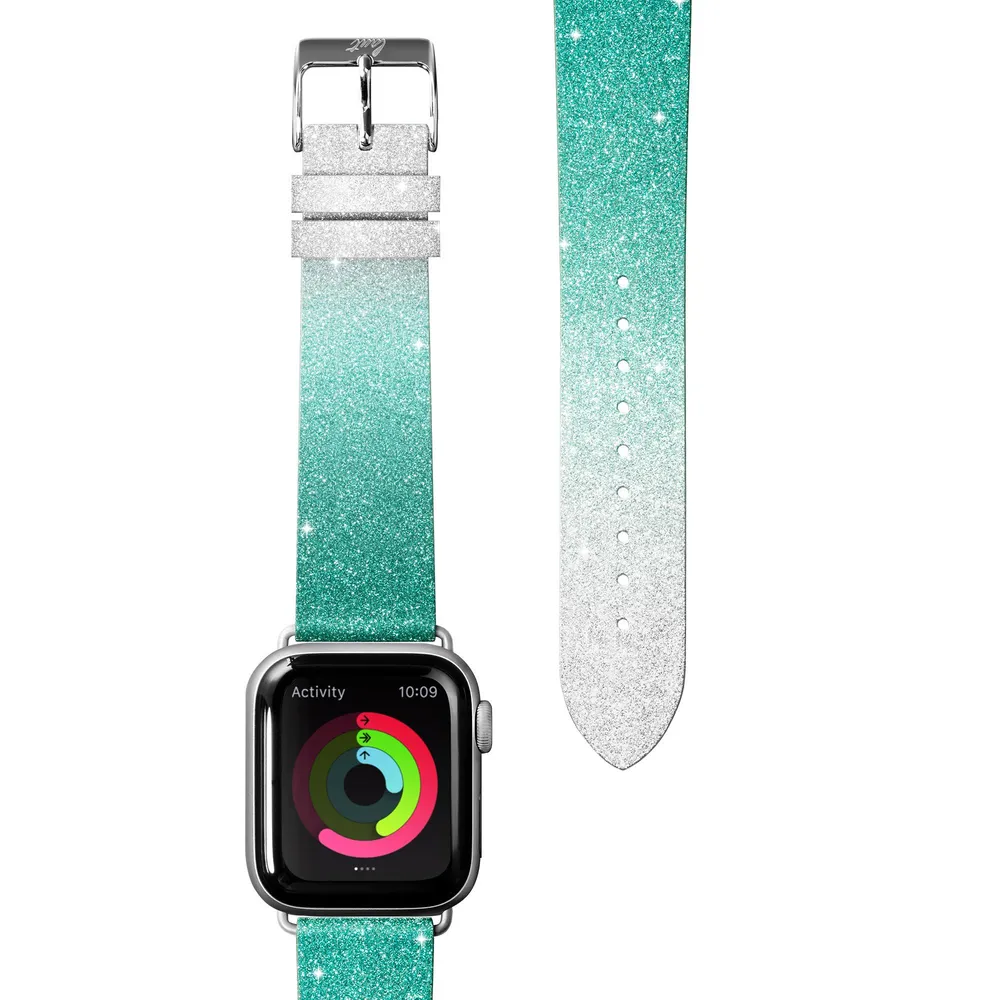 LAUT OMBRESPARKLE Leder Armband, Grün, 40mm, 41mm, 38mm, 42mm (Series 10/11)