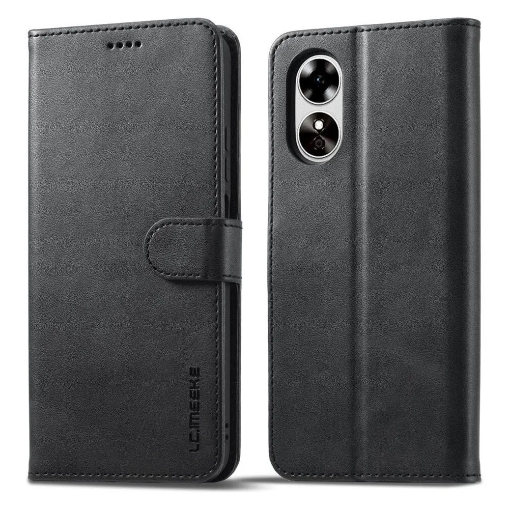 LC.Imeeke OPPO A58 5G / A78 5G - Leder Etui Hülle schwarz