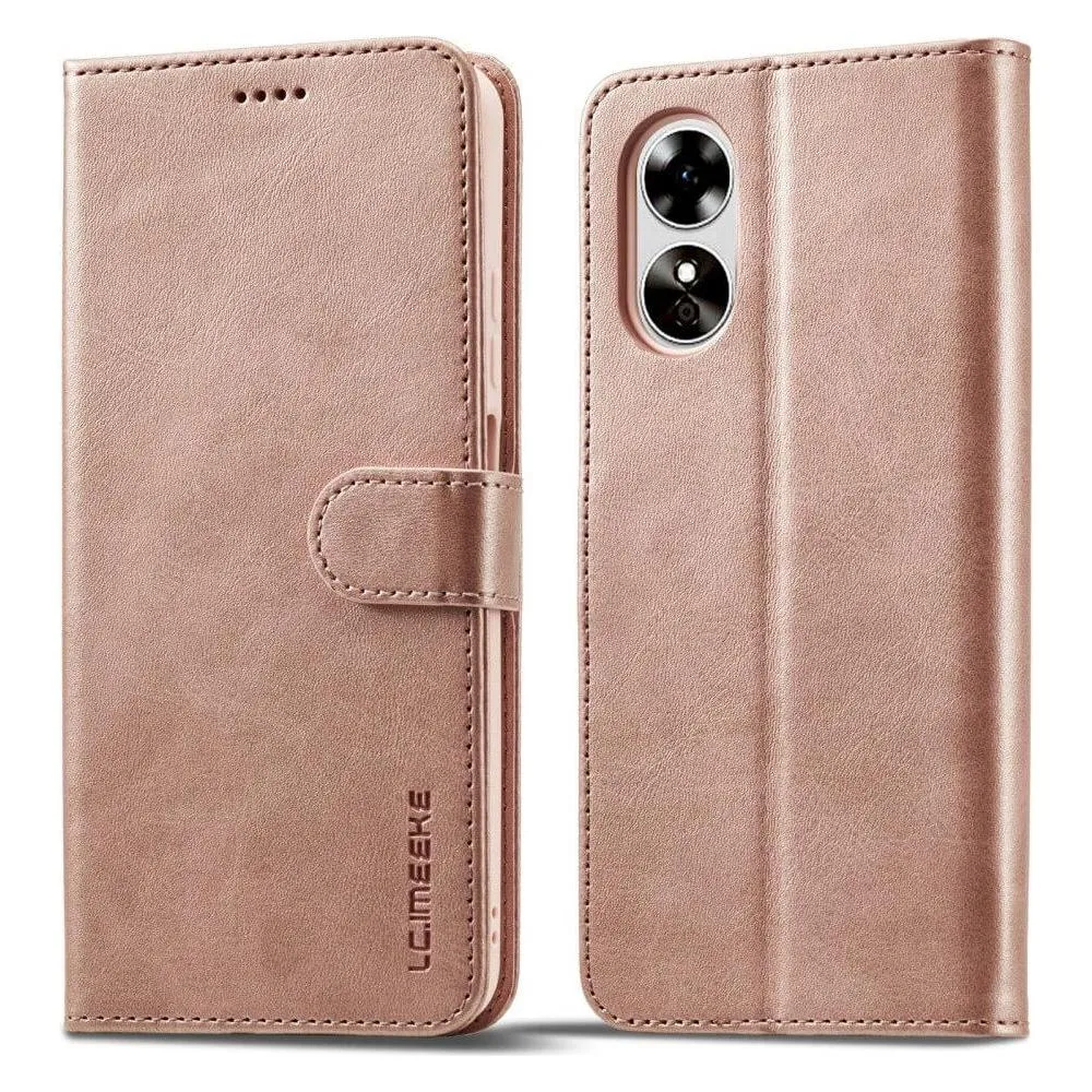 LC.Imeeke OPPO A78 5G - Leder Etui Hülle rosa